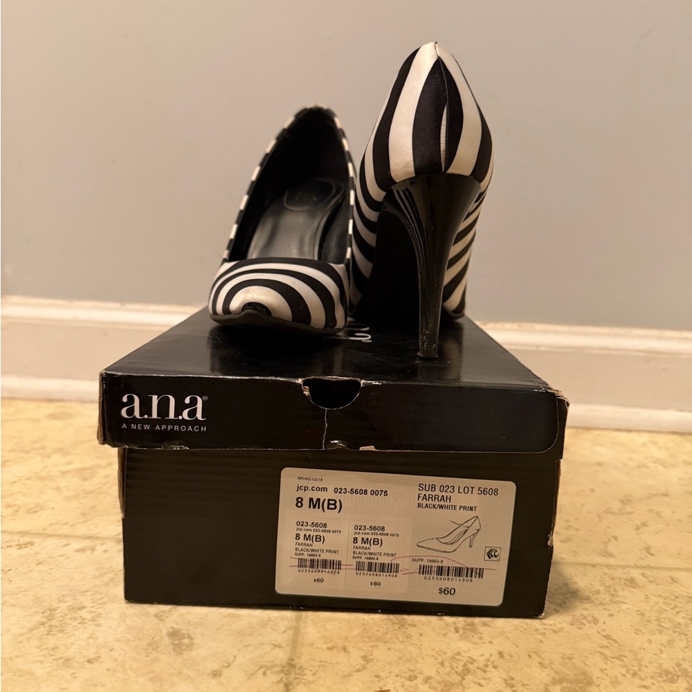 a.n.a Bold Black and White Heels